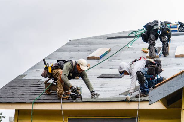Professional Gutter Installation technician working in Harrisville, MS